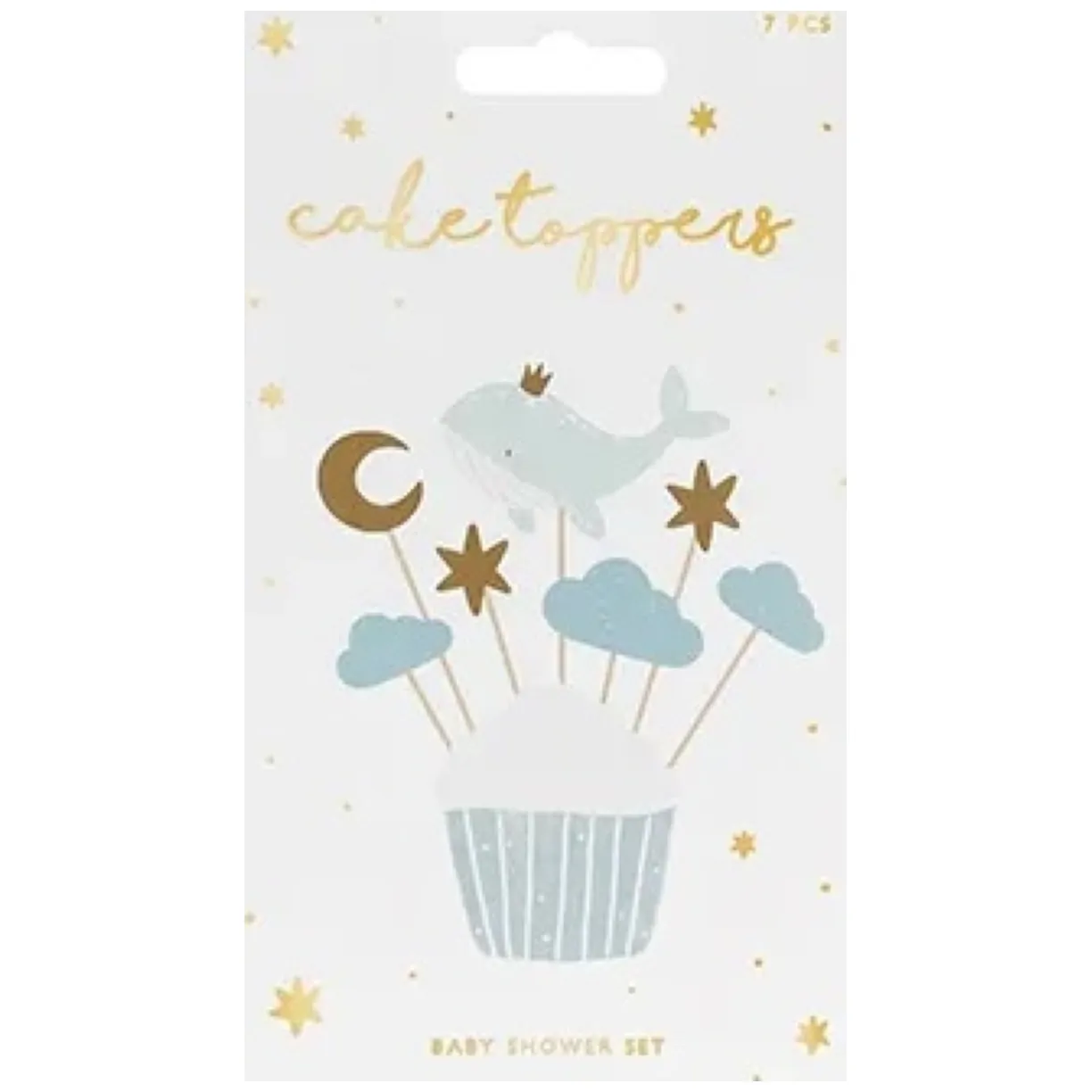 Dekoracje do muffinek babeczek - Wieloryb 11cm-13,5cm 7 sztuk - obrazek 2