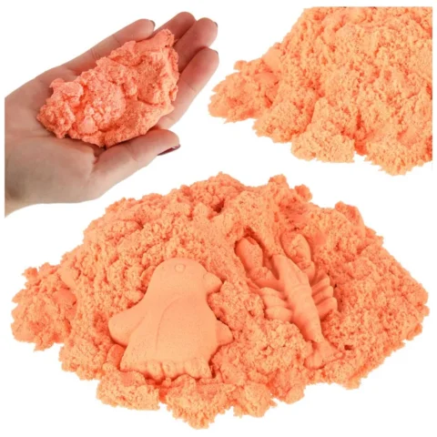 Piasek sensoryczny dla dzieci 1kg w woreczku pomarańczowy