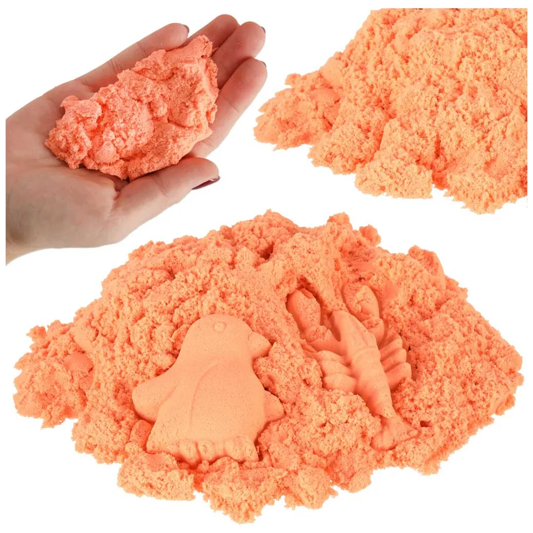 Piasek sensoryczny dla dzieci 1kg w woreczku pomarańczowy