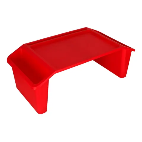 Stolik pod laptopa z organizerem podróżny samochodowy dla dzieci z kieszeniami śniadaniowy podstawka przenośny stabilny czerwony