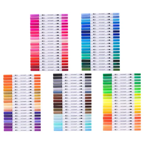 Flamastry mazaki cienkopisy dwustronne zestaw w walizce 100 kolorów