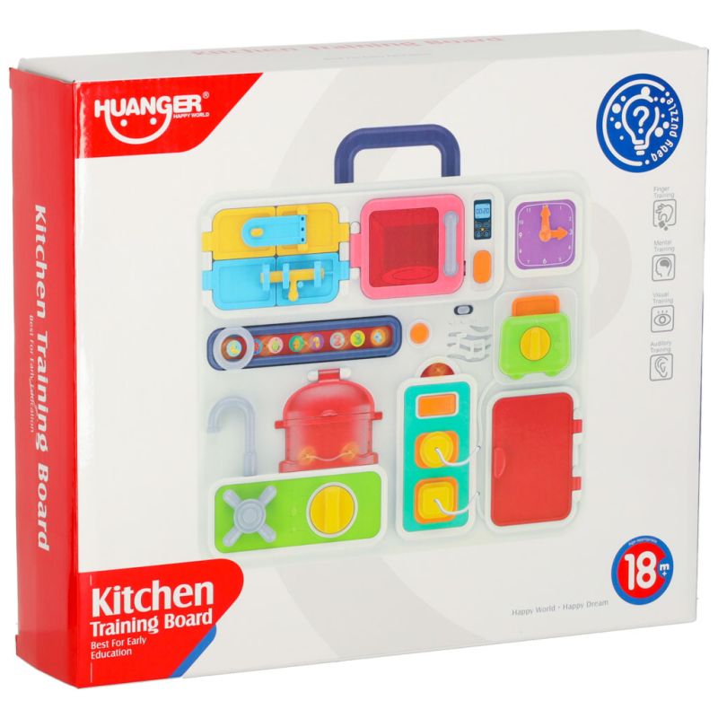 Tablica manipulacyjna sensoryczna montessori kuchnia zegar światło dźwięk - obrazek 17