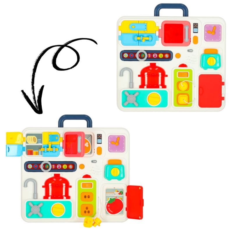 Tablica manipulacyjna sensoryczna montessori kuchnia zegar światło dźwięk - obrazek 6