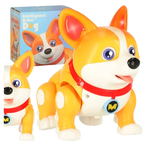 Pies piesek interaktywny robot Corgi świecące uszy muzyka