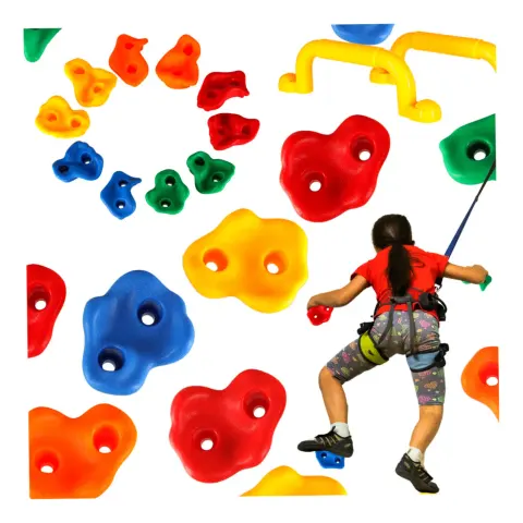 Kamienie wspinaczkowe uchwyty do wspinaczki dla dzieci kolorowe 10 szt + śruby