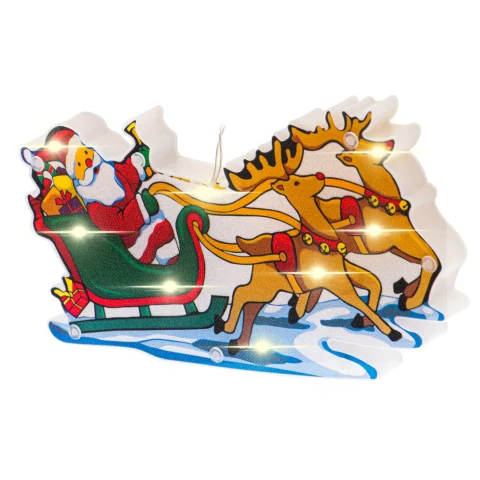 Lampki LED wisząca ozdoba dekoracja okna świąteczna przyssawka sanie Mikołaja