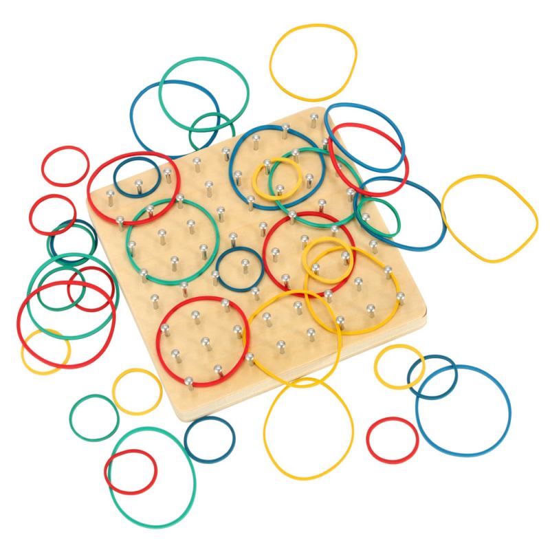 Geoboard geoplan drewniana układanka tworzenie kształtów z gumek - obrazek 5