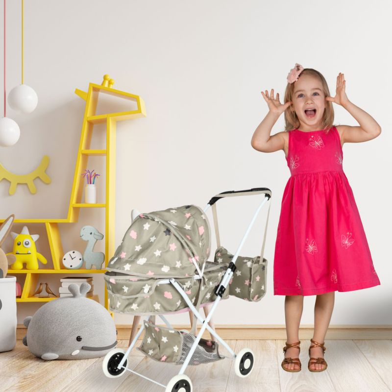 Wózek dla lalek gondola głęboki + torba gwiazdki - obrazek 12