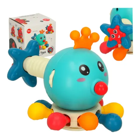 Zabawka sensoryczna gryzak dla niemowląt ośmiornica Bibi-inn niebieska