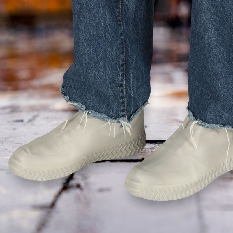 Nakładki przeciwdeszczowe na buty ochraniacze nieprzemakalne przeciwdeszczowe kalosze M szare roz. 35-38 - obrazek 7