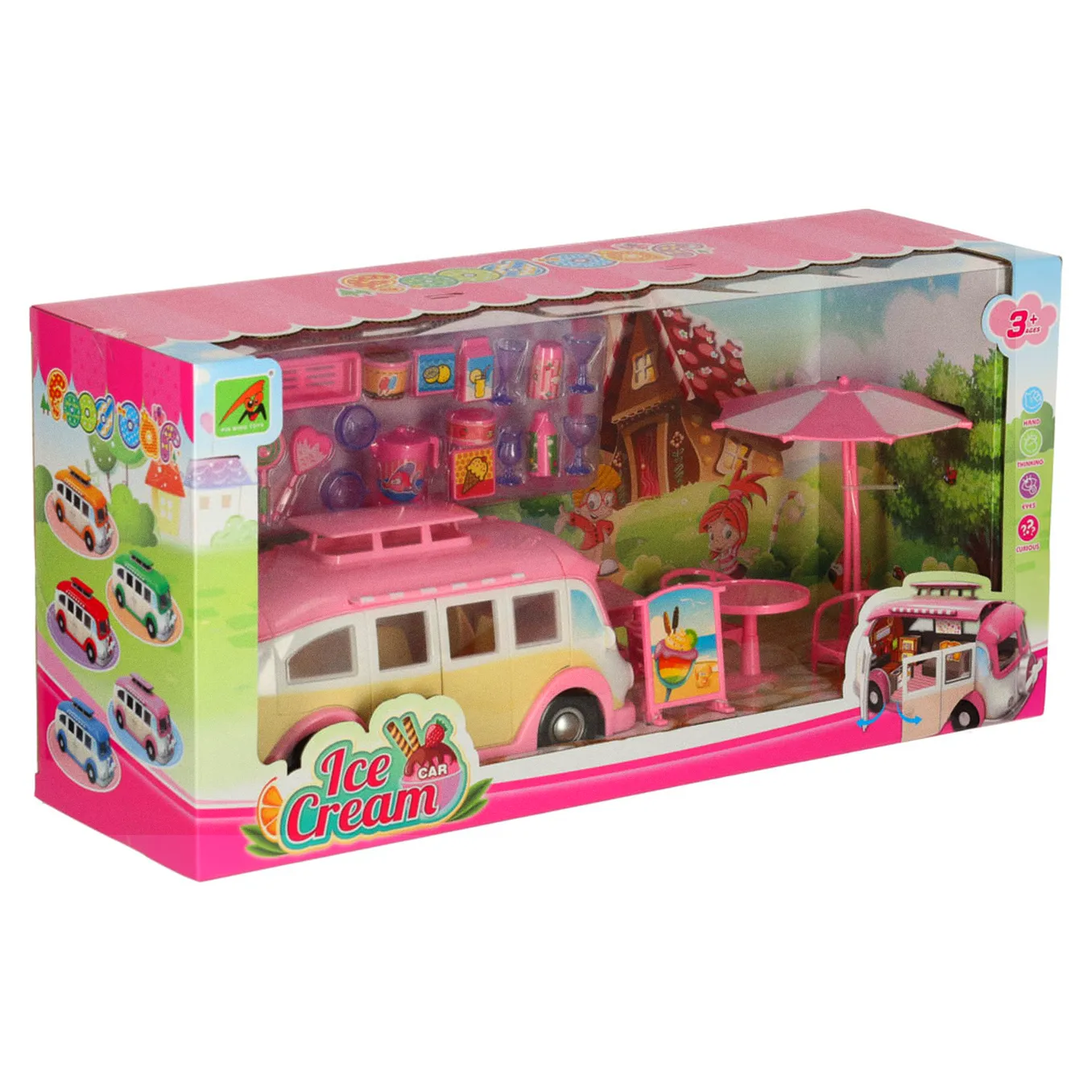 Samochód lodziarnia sklep z lodami kamper rozkładany stolik krzesła 30 elementów - obrazek 13