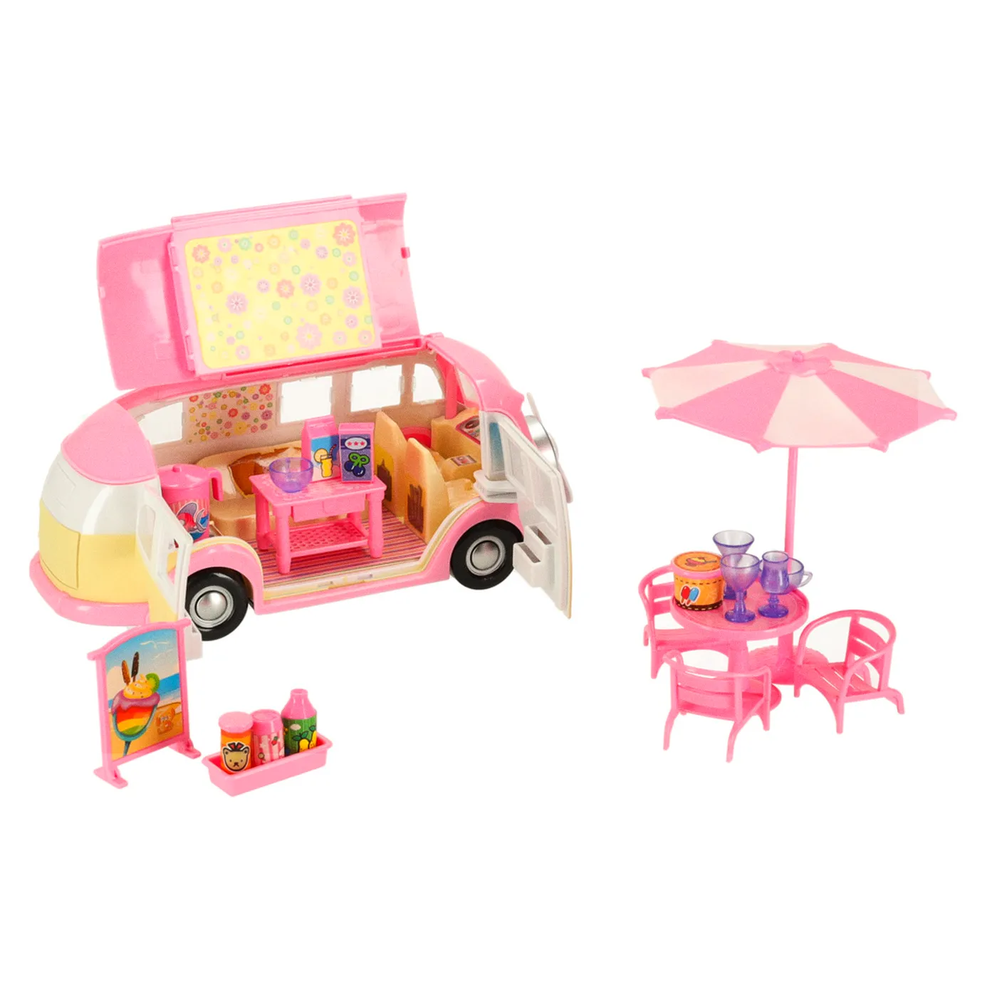 Samochód lodziarnia sklep z lodami kamper rozkładany stolik krzesła 30 elementów - obrazek 10