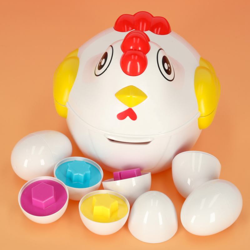 Układanka edukacyjna dopasuj kształty jajka 12 szt. kura - obrazek 11