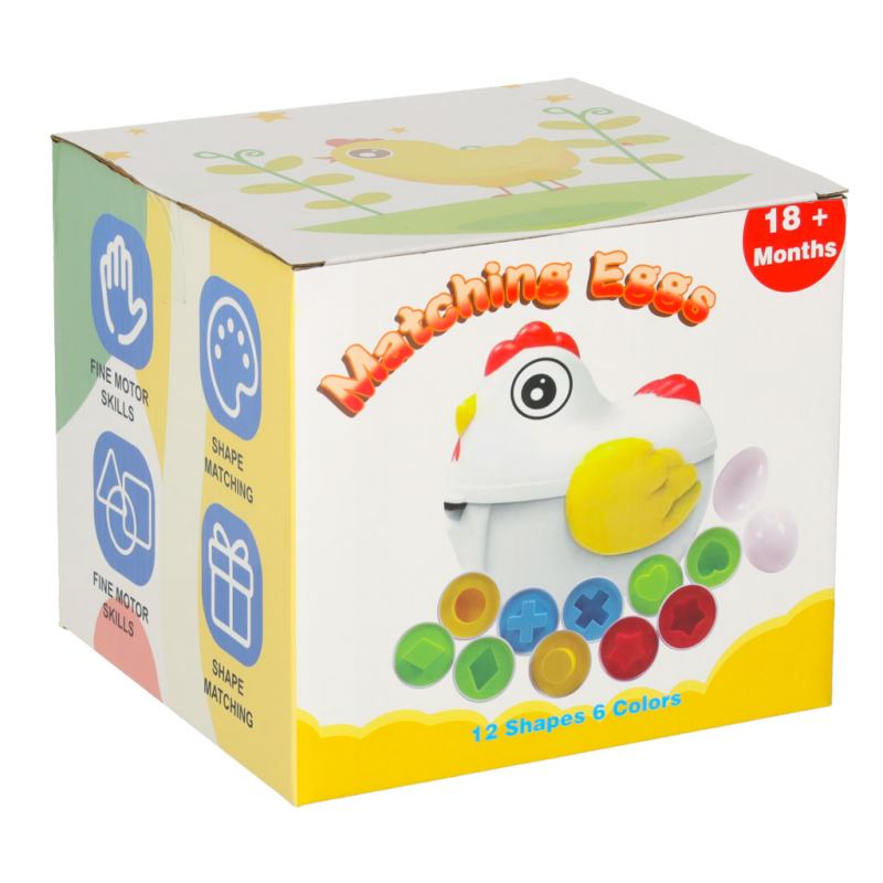 Układanka edukacyjna dopasuj kształty jajka 12 szt. kura - obrazek 13