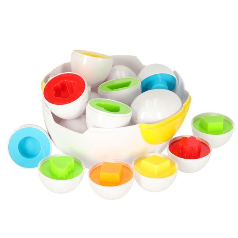 Układanka edukacyjna dopasuj kształty jajka 12 szt. kura - obrazek 5