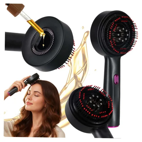 Masażer szczotka do masażu skóry głowy aplikator olejków USB czarna