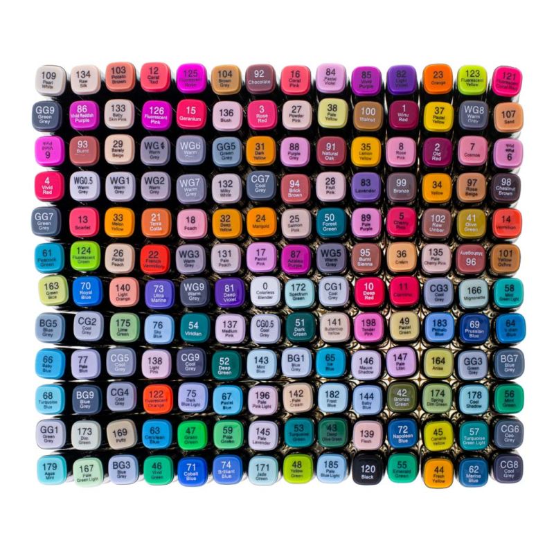 Markery dwustronne mazaki alkoholowe w etui 168 + podstawka - obrazek 3