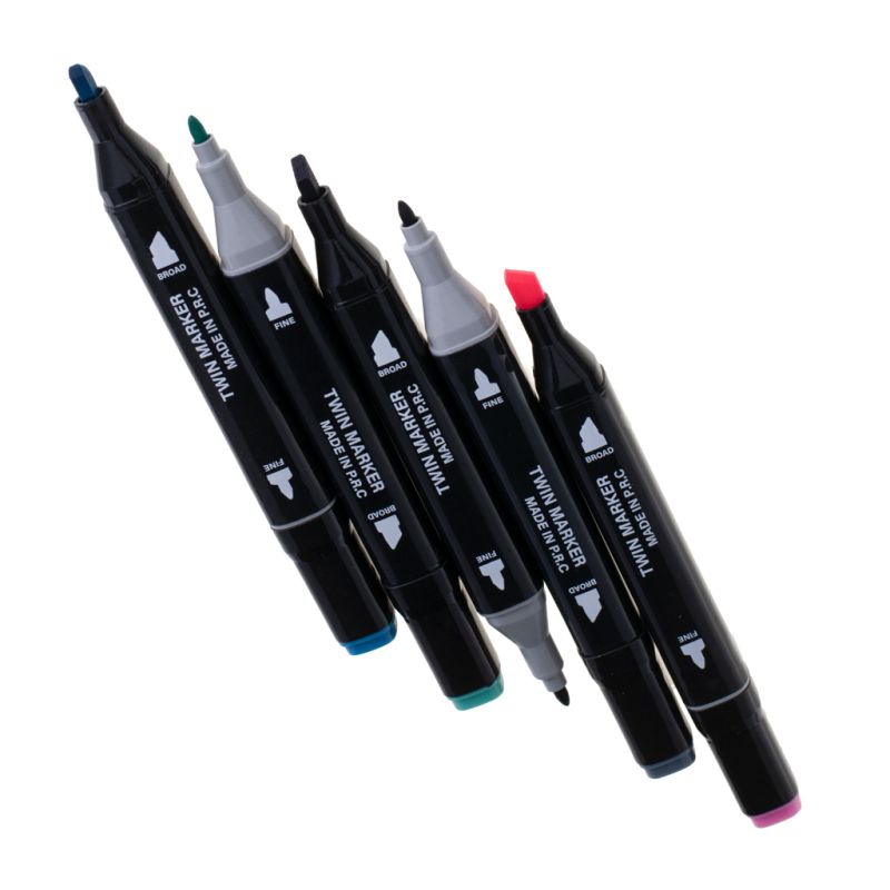 Markery dwustronne mazaki alkoholowe w etui 168 + podstawka - obrazek 8