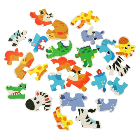 Puzzle dla dzieci układanka w puszce zwierzątka safari 25 puzzli 6 obrazków
