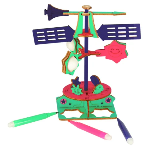 Zestaw naukowy przyrodniczy model 3D drewniany wiatrowskaz