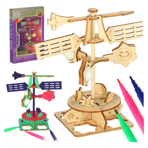 Zestaw naukowy przyrodniczy model 3D drewniany wiatrowskaz