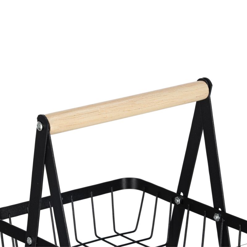 Kosz na owoce i warzywa piętrowy patera trzypoziomowa metal drewno - obrazek 7