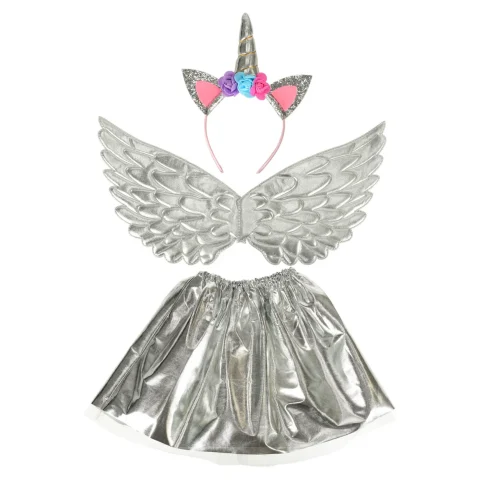Kostium strój karnawałowy przebranie jednorożec spódnica opaska srebrny