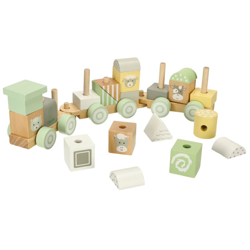 Pociąg kolejka drewniana LULILO Vico pastelowy - obrazek 3