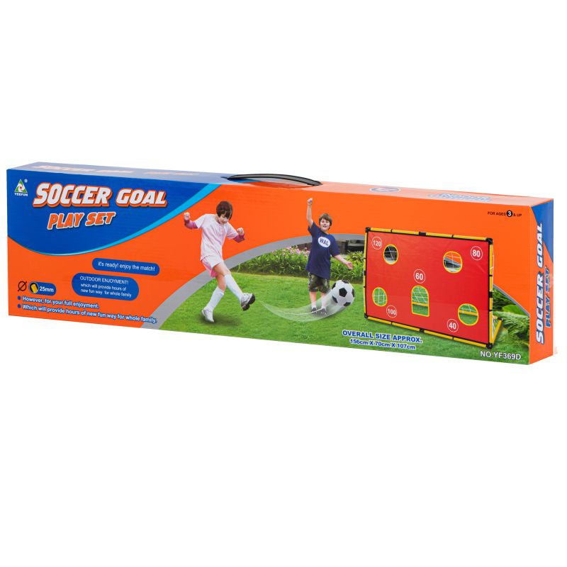 Bramka piłkarska treningowa z siatką + mata celownicza + piłka - obrazek 9