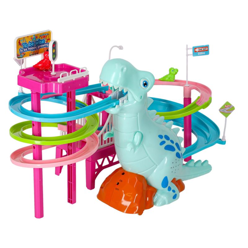 Tor wyścigowy dinozaur zjeżdżalnia ruchome schody LED dźwięk - obrazek 2