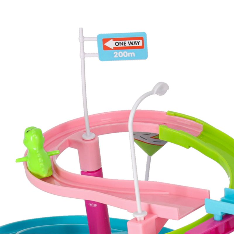 Tor wyścigowy dinozaur zjeżdżalnia ruchome schody LED dźwięk - obrazek 11