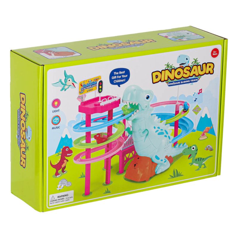 Tor wyścigowy dinozaur zjeżdżalnia ruchome schody LED dźwięk - obrazek 15
