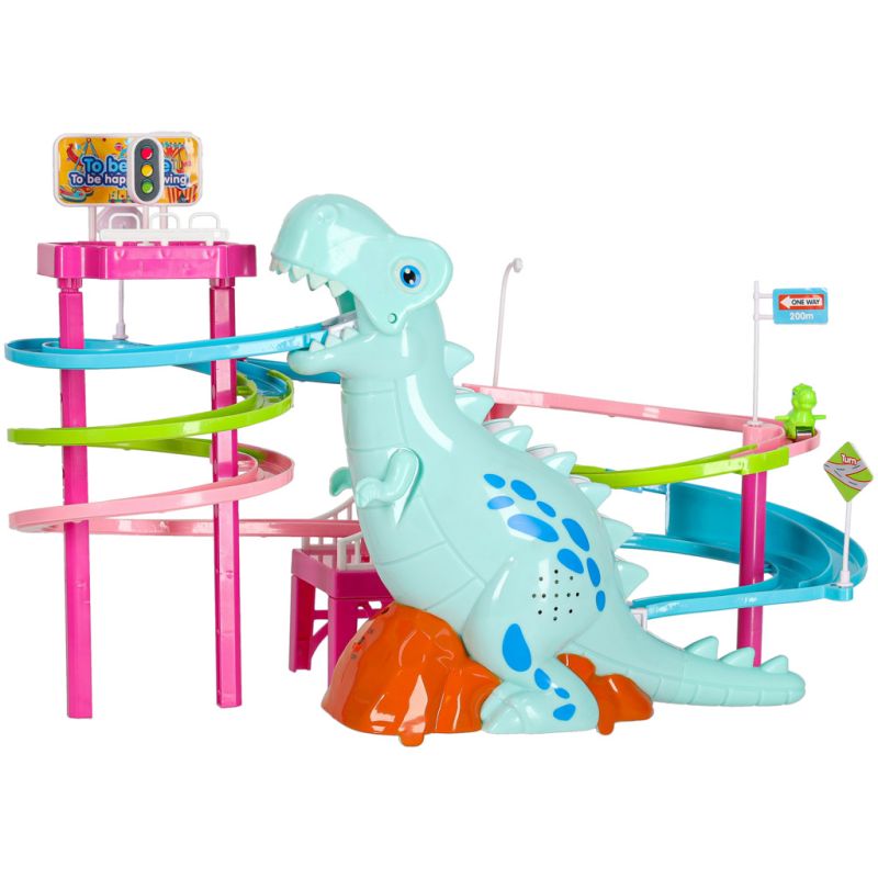 Tor wyścigowy dinozaur zjeżdżalnia ruchome schody LED dźwięk - obrazek 5