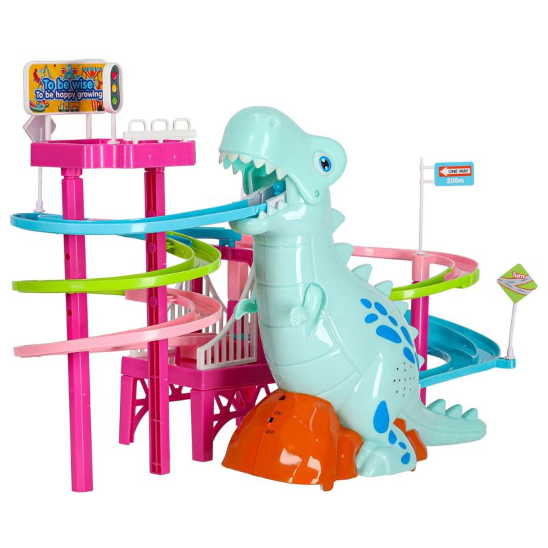 Tor wyścigowy dinozaur zjeżdżalnia ruchome schody LED dźwięk - obrazek 6