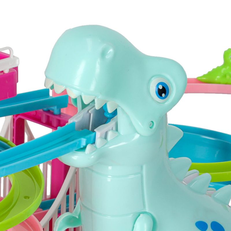 Tor wyścigowy dinozaur zjeżdżalnia ruchome schody LED dźwięk - obrazek 9