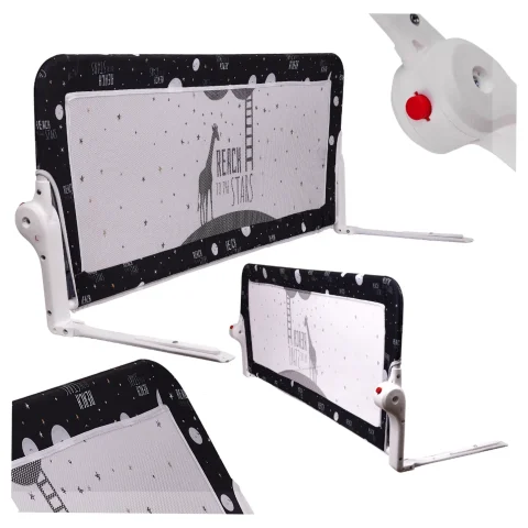 Barierka osłona ochronna do łóżka otwierana150cm czarna