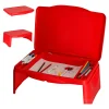 Stolik samochodowy do auta podróżny przenośny składany dla dzieci ze schowkiem czerwony