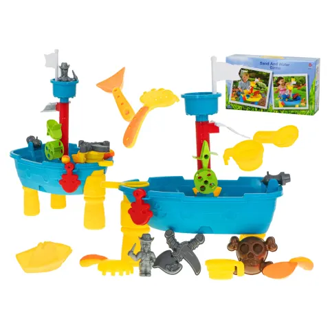 Stolik wodny do kąpieli piaskownica statek pirat / 25el.