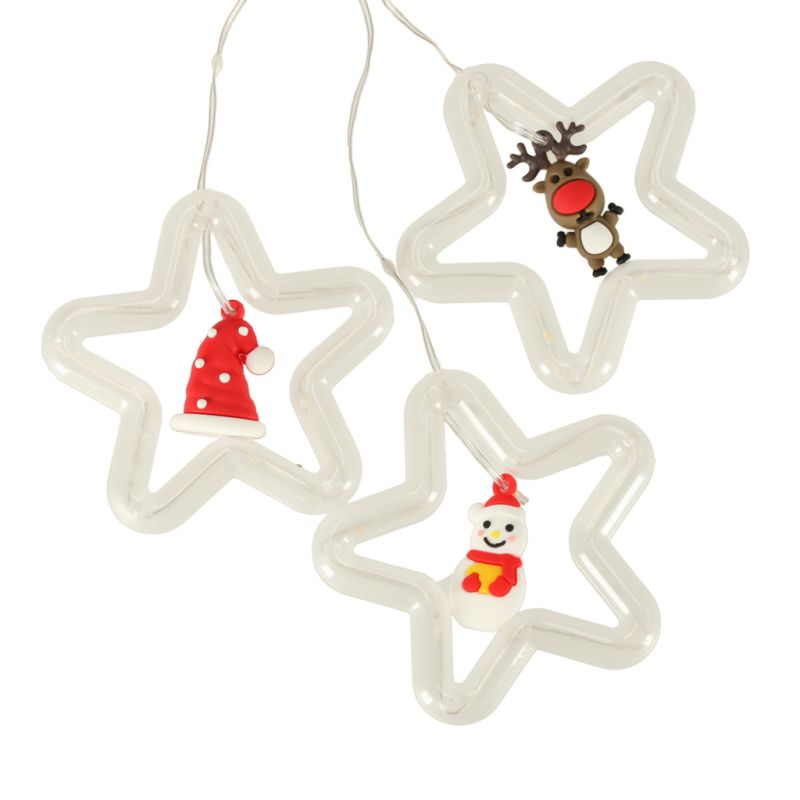 Kurtyna Led na okno girlanda gwiazdki świąteczna choinkowa 3 m 125 LED - obrazek 2