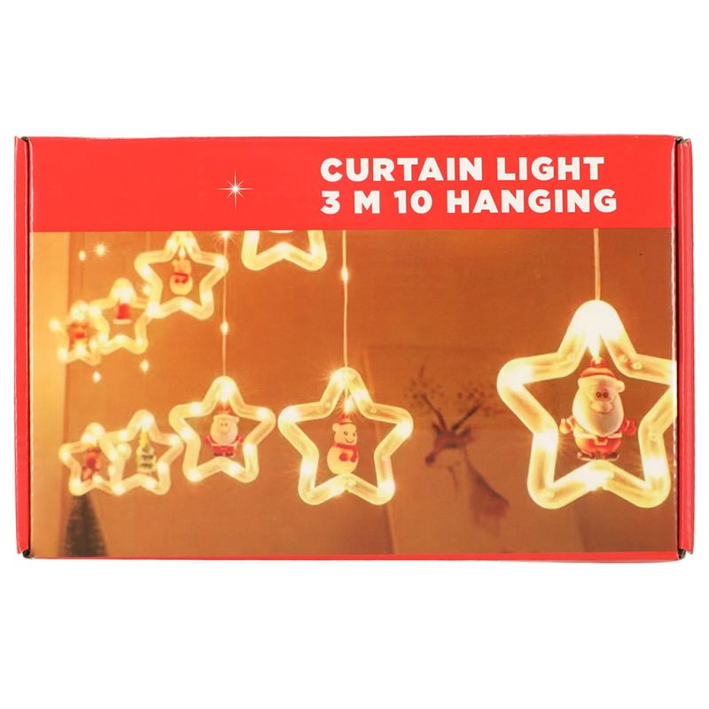 Kurtyna Led na okno girlanda gwiazdki świąteczna choinkowa 3 m 125 LED - obrazek 4