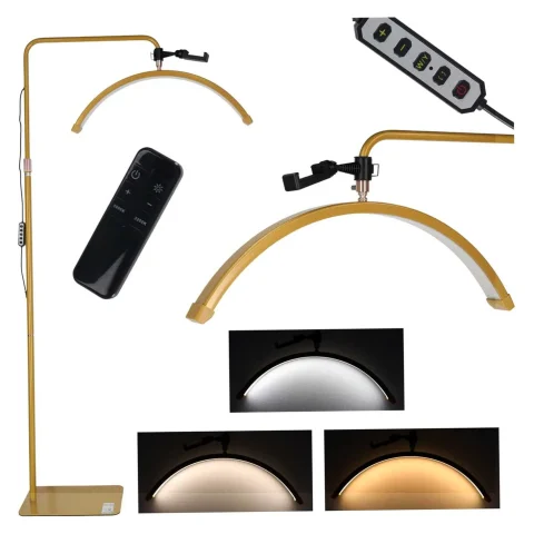 Lampa do przedłużania rzęs LED 36W regulowana kosmetyczna bezcieniowa łuk złota