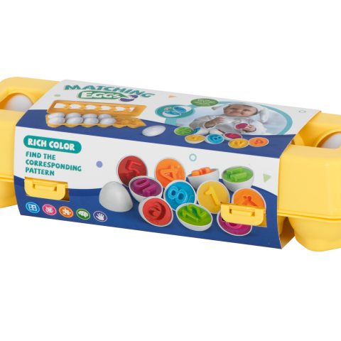 Układanka edukacyjna sorter dopasuj kształty cyferki jajka 12 sztuk