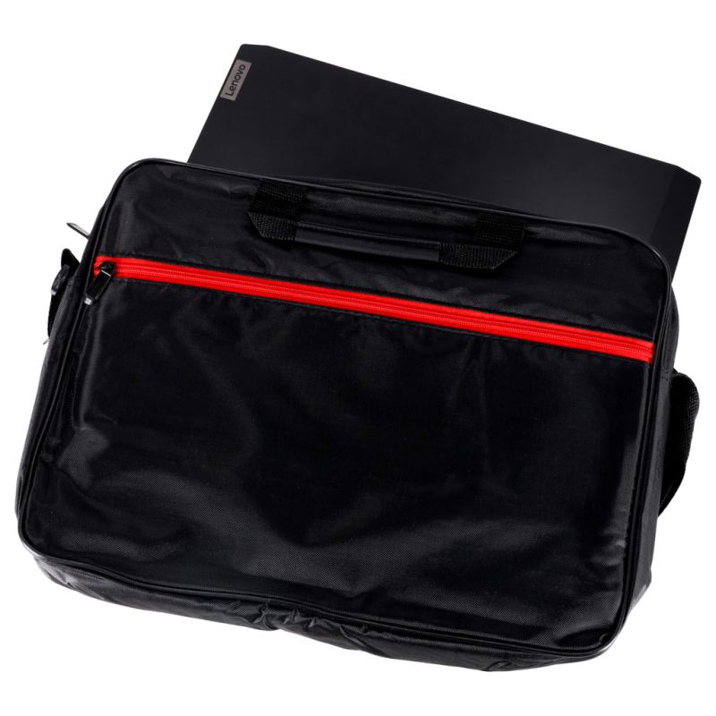 Torba na laptopa 15,6 cali na ramię z paskiem teczka biznesowa damska męska czarna - obrazek 6