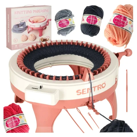 Maszyna do szycia krosno dziewiarskie 48-igłowa okrągła + 4 kłębki włóczki