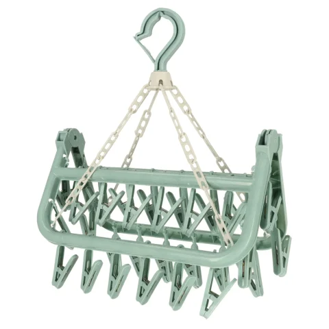 Wieszak suszarka na pranie na skarpetki bieliznę 32 klamerki niebieski