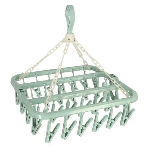 Wieszak suszarka na pranie na skarpetki bieliznę 32 klamerki niebieski