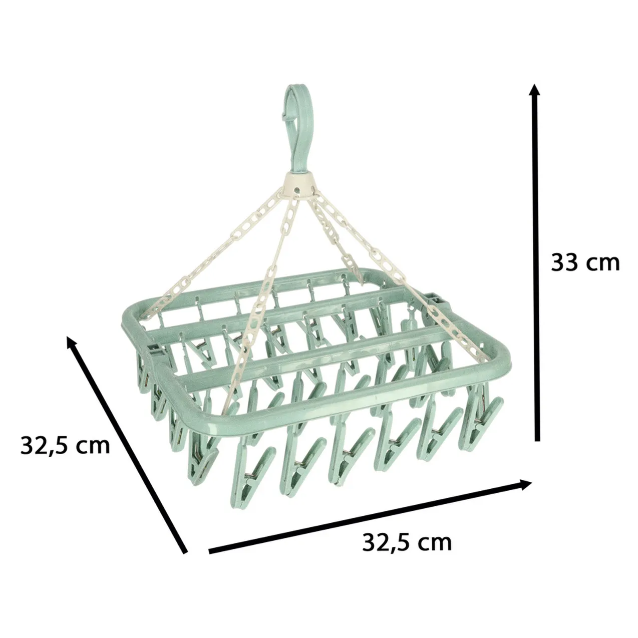 Wieszak suszarka na pranie na skarpetki bieliznę 32 klamerki niebieski - obrazek 6