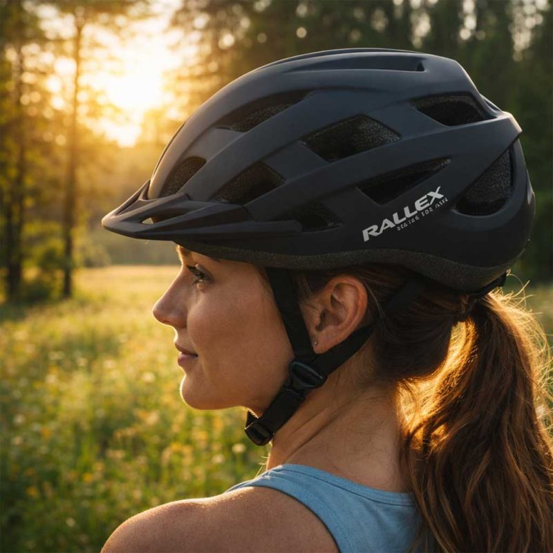 Kask rowerowy na rower RALLEX damski męski regulowany czarny L 58-62cm - obrazek 7