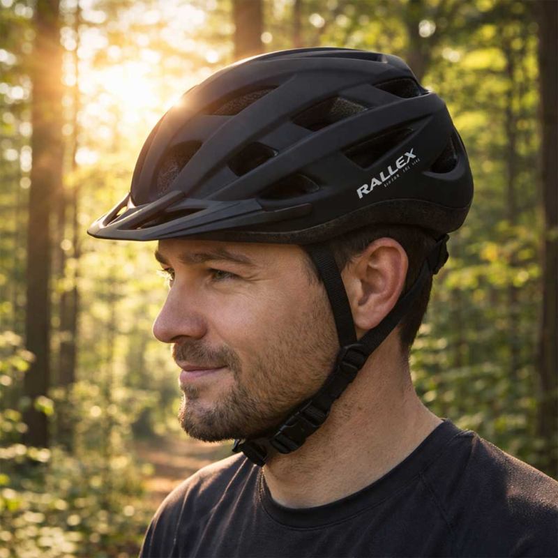 Kask rowerowy na rower RALLEX damski męski regulowany czarny L 58-62cm - obrazek 8