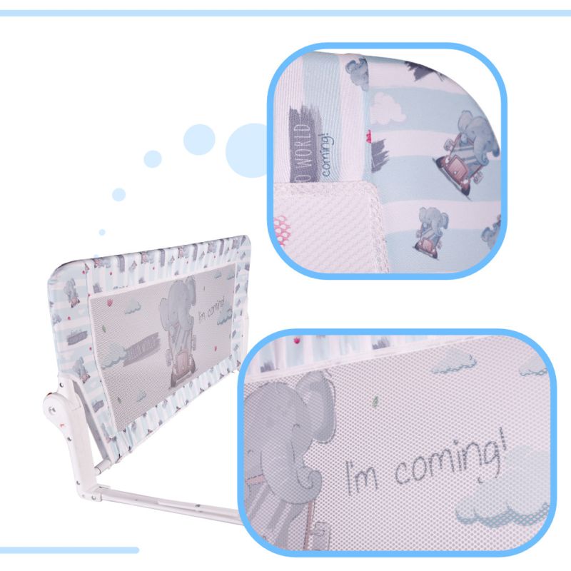 Barierka osłona ochronna do łóżka otwierana 90cm słonik - obrazek 2